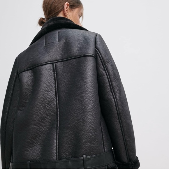 ZARA Double Faced Faux Leather Biker Jacket XS - Picture 11 of 15